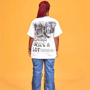 White Graphic Tee with Bold Print